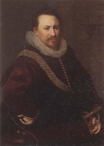 Portrait of a Gentleman,half-length,wearing a crimson jacket,with a black mantle, unknow artist
